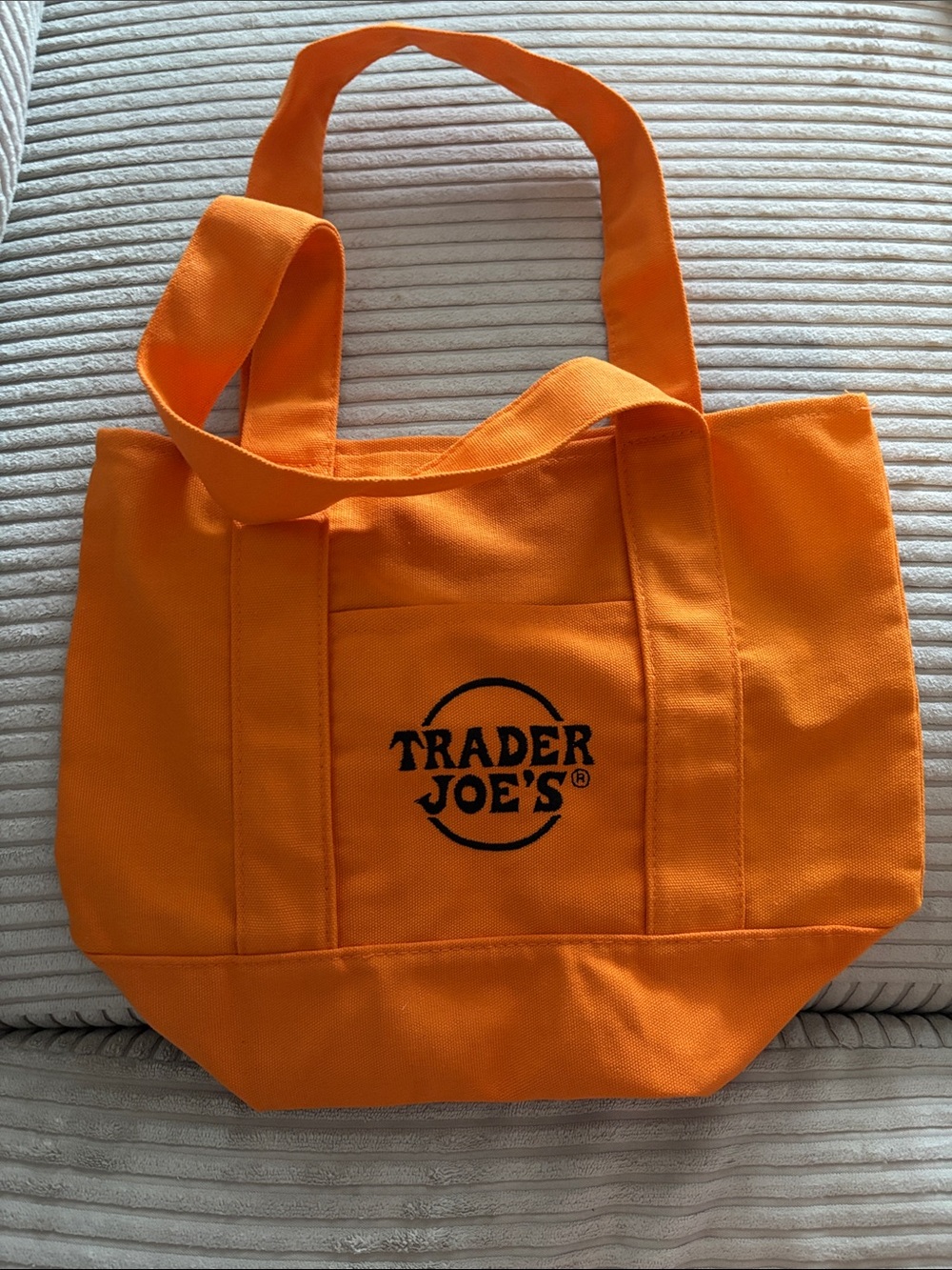 Trader Joe's Mini Orange Canvas Tote Bag